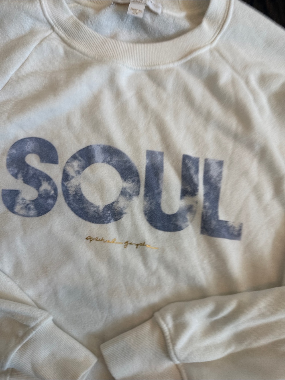 Spiritual Gangster White Sweatshirt with Blue 'SOUL' Print - Picture 2 of 4